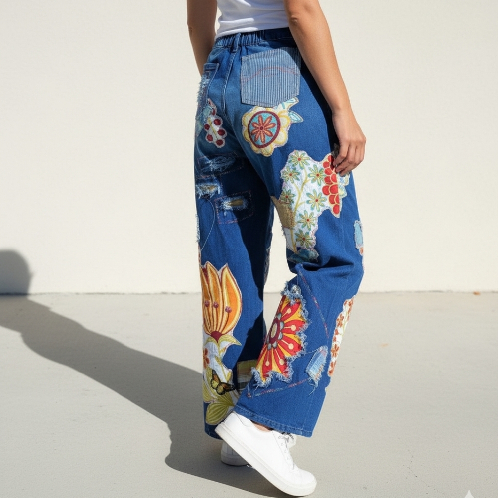 Womens Custom Handcrafted Patchwork Jeans By Thre… - image 2